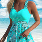 🔥LAST DAY SALE 50% OFF👙Women's Plants Print V Neck Swimdress & Tankini Set 