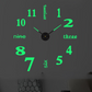 3D DIY Silent Frameless Luminous Wall Clock