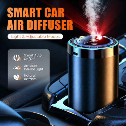 🚗✨ Difusor de Aroma Inteligente Para Carro – Fragrância Premium, Luz Ambiente e Controle Automático