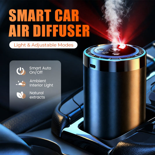 🚗✨ Difusor de Aroma Inteligente Para Carro – Fragrância Premium, Luz Ambiente e Controle Automático