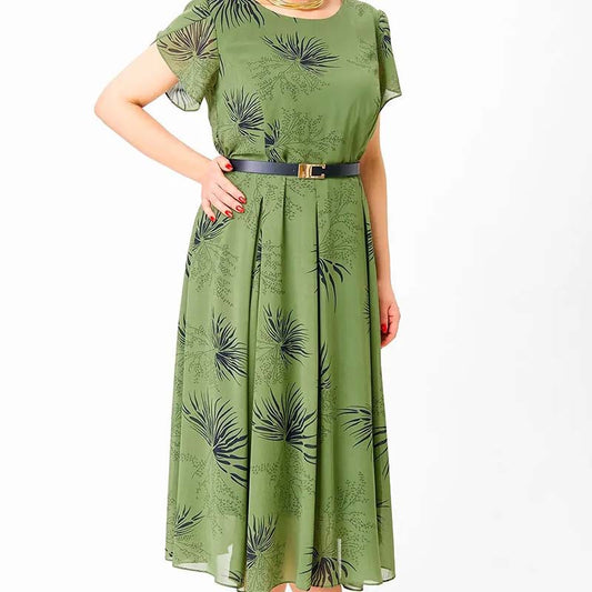 ✨ Women’s A-Line Midi Dress with Belt – Flattering Fit, Elegant & Comfortable for Any Occasion 👗💖