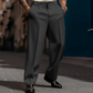 👖✨ Calça masculina perna larga com pregas – elegante, leve e confortável