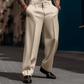 👖✨ Calça masculina perna larga com pregas – elegante, leve e confortável