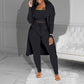 ✨ Casual 3-Piece Knit Set – Cropped Top, Cardigan & Pants for Effortless Style & Comfort 👚👖