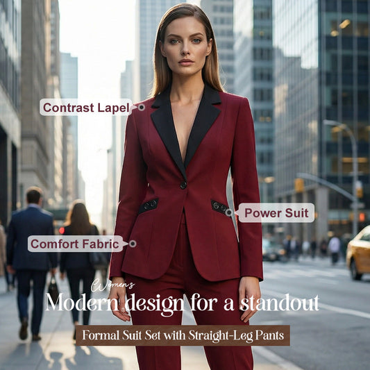 💼 Modern Formal Suit Set with Straight-Leg Pants – Sleek, Stylish & Professional Look for Any Occasion ✨🖤