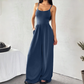 🌸 Spaghetti Strap Wide-Leg Jumpsuit with Pockets – Effortlessly Chic & Comfortable in One Step ✨💖