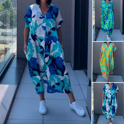 👗✨ Vestido Feminino Elegante com Decote em V – Leve, Confortável e Estiloso