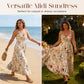 👗New arrival 50% OFF!🥰🌸 Plus Size Floral Print Spaghetti Strap Midi Dress – Flattering, Comfortable & Effortlessly Chic 👗✨