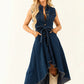 ⏰🔥LIMITED TIME 50% OFF! 💎 Sleeveless Denim Dress – High-Low Hem, Adjustable Waist & Premium Cotton for Effortless Summer Style 👗☀️
