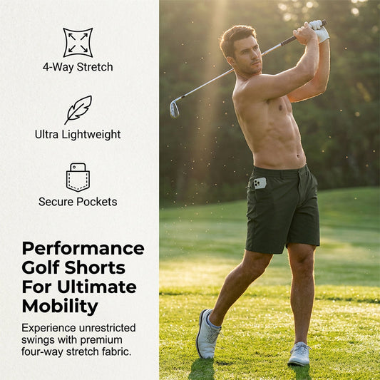 ⏰🔥LIMITED TIME 50% OFF! ⛳ Men’s Performance Golf Shorts with 4-Way Stretch – Lightweight, Breathable & Built for Maximum Comfort 🏌️‍♂️✨