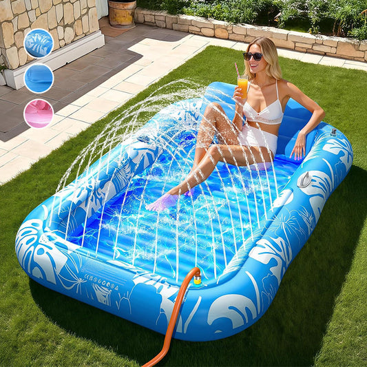 🌊☀️ Espreguiçadeira Inflável Premium para Piscina – Conforto Duplo com Jatos de Resfriamento