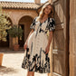 ⏰🔥LIMITED TIME 50% OFF! 👗 Soft Botanical Print V-Neck Midi Dress – Elegant, Lightweight & Perfect for Any Occasion 🌿🌸✨