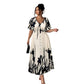 ⏰🔥LIMITED TIME 50% OFF! 👗 Soft Botanical Print V-Neck Midi Dress – Elegant, Lightweight & Perfect for Any Occasion 🌿🌸✨