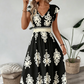 🌸👗 Vestido Maxi Feminino com Decote em V e Estampa Barroca – Elegância, Conforto e Charme em Todos os Momentos