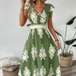 🌸👗 Vestido Maxi Feminino com Decote em V e Estampa Barroca – Elegância, Conforto e Charme em Todos os Momentos