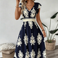 🌸👗 Vestido Maxi Feminino com Decote em V e Estampa Barroca – Elegância, Conforto e Charme em Todos os Momentos