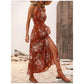 👗🌸 Vestido Floral Halter com Fenda Lateral – Elegância, Conforto e Caimento Perfeito para o Verão