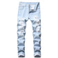 👖 Jeans Masculino Slim Reto Rasgado – Estilo Moderno, Conforto e Visual Urbano
