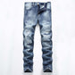👖 Jeans Masculino Slim Reto Rasgado – Estilo Moderno, Conforto e Visual Urbano