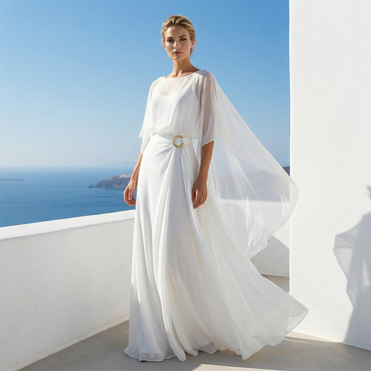 ⏰🔥LIMITED TIME 50% OFF! ✨ Flowing Cape Sleeve Top & Wrap Pants Set – Effortless Elegance & Chic Comfort 🌸💃