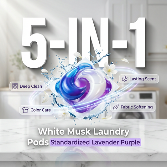 ⏰🔥LIMITED TIME 50% OFF! ✨ 5-in-1 White Musk Laundry Detergent Pods – 80PCS for Fresh, Powerful Cleaning 💧🧺