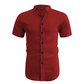 ✨ Camisa Masculina de Manga Curta com Gola Alta – Leve, Elegante e Confortável para o Verão