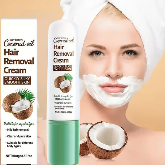 ✨ Creme Depilatório com Óleo de Coco – Pele Lisa, Macia e Livre de Pelos em Poucos Minutos