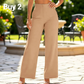 💥Compre dois itens e ganhe frete grátis🥳Promoção de 2026🥳Calças femininas casuais de perna larga em cor lisa