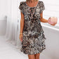⏰🔥LIMITED TIME 50% OFF! 🌟 Versatile Stylish Leopard Colorful Print Sequin Dress – Sparkling, Chic & Perfect for Parties ✨💃