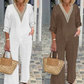 ⏰🔥LIMITED TIME 50% OFF! 🌸 Women’s V-Neck Top & Wide-Leg Pants Set – Trendy, Comfortable & Perfect for Any Occasion 💃✨