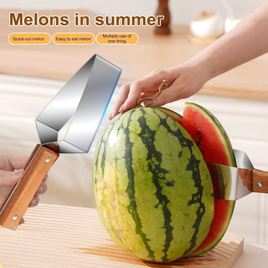 🍉 Fatiador de Melancia em Aço Inoxidável – Corte Frutas Perfeitas de Forma Rápida, Segura e Sem Bagunça