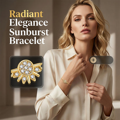 Conjunto de 2 pulseiras elegantes com motivo de raios de sol para mulheres