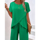 ⏰🔥LIMITED TIME 50% OFF! 💃 Women’s Casual Asymmetrical Top & Wide-Leg Pants Outfit – Flowy, Comfortable & Effortlessly Chic ✨🌿