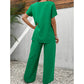 ⏰🔥LIMITED TIME 50% OFF! 💃 Women’s Casual Asymmetrical Top & Wide-Leg Pants Outfit – Flowy, Comfortable & Effortlessly Chic ✨🌿