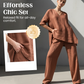 ⏰🔥LIMITED TIME 50% OFF! 🌿 Breathable Linen Blend V-Neck Top & Pants Set – Lightweight, Comfy & Effortlessly Stylish ✨💃