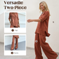 ⏰🔥LIMITED TIME 50% OFF! 🌿 Breathable Linen Blend V-Neck Top & Pants Set – Lightweight, Comfy & Effortlessly Stylish ✨💃