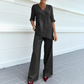 ⏰🔥LIMITED TIME 50% OFF! 🌿 Breathable Linen Blend V-Neck Top & Pants Set – Lightweight, Comfy & Effortlessly Stylish ✨💃