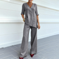 ⏰🔥LIMITED TIME 50% OFF! 🌿 Breathable Linen Blend V-Neck Top & Pants Set – Lightweight, Comfy & Effortlessly Stylish ✨💃