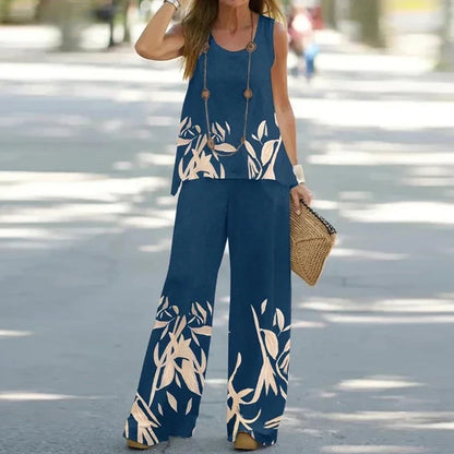 ⏰🔥LIMITED TIME 50% OFF! 💃 Women’s Sleeveless Top & Wide-Leg Pants Set – Lightweight, Comfy & Effortlessly Chic ✨🌸