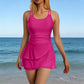 ⏰🔥LIMITED TIME 50% OFF! 👙 Double Strap Ruched Skirted Swimsuit – Flattering, Comfortable & Perfect for Summer Vacations 🌊✨