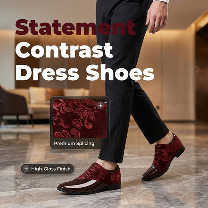 ⏰🔥LIMITED TIME 50% OFF! 🤵 Luxury Men’s Contrast Dress Shoes – High-Gloss Finish, Premium Texture & Ergonomic Comfort for Weddings & Galas ✨👞