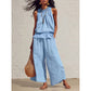 ⏰🔥LIMITED TIME 50% OFF! 💃 Women’s Sleeveless Smocked Neck Top & Pants Set – Lightweight, Flowy & Perfect for Summer Outfits ✨🌸