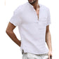 ⏰🔥LIMITED TIME 50% OFF! 🌿 Men’s Short Sleeve Linen Blend Henley Shirt – Lightweight, Breathable & Perfect for Casual Summer Outfits ✨👕