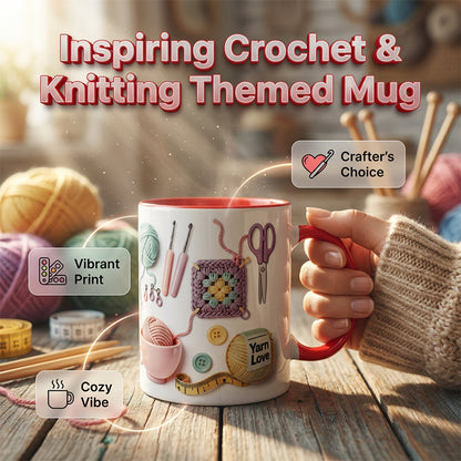 ⏰🔥LIMITED TIME 50% OFF! ☕ Crochet & Knitting Themed Ceramic Coffee Mug – Cute, Durable & Perfect Gift for Yarn Lovers ✨🧶