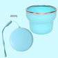 ⏰🔥LIMITED TIME 50% OFF! ☕ Collapsible Silicone Travel Cup with Lid & Lanyard – Portable, Leak-Proof & Perfect for On-the-Go Drinks ✨🌿
