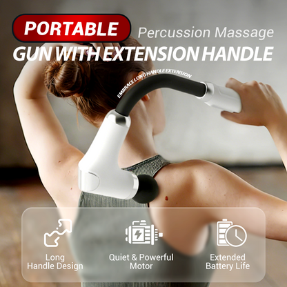 ⏰🔥LIMITED TIME 50% OFF! 💆‍♂️ Portable Percussion Massage Gun with Extension Handle – Deep Tissue Relief, Adjustable Speed & On-the-Go Muscle Recovery ✨🛠️