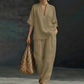 ⏰🔥LIMITED TIME 50% OFF! 💃 Women’s Casual V-Neck Top & Wide-Leg Pants Set – Comfortable, Flowy & Perfect for Everyday Outfits ✨🌿