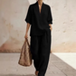 ⏰🔥LIMITED TIME 50% OFF! 💃 Women’s Casual V-Neck Top & Wide-Leg Pants Set – Comfortable, Flowy & Perfect for Everyday Outfits ✨🌿