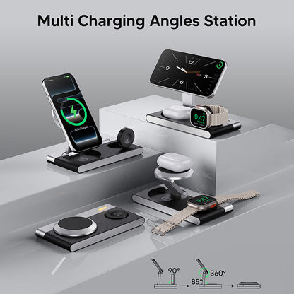 ⏰🔥LIMITED TIME 50% OFF! ⚡ 3-in-1 Foldable Magnetic Wireless Charger Stand – Fast, Convenient & Perfect for Phone, AirPods & Smartwatch ✨📱