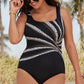 📢📢50% OFF !! ⏰ Fashion Printed One-Piece Swimsuit | Soft Stretch Fabric & Ruching Detail for an Instant Slimming Look